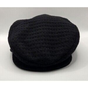 Dorfman Pacific Co Wool-Blend Flat Cap Newsboy Cabbie Black Large Made in USA